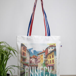 Cabas publicitaire Made in France 260 gsm - CECILE M BBR Noir, Bleu Marine, Blanc